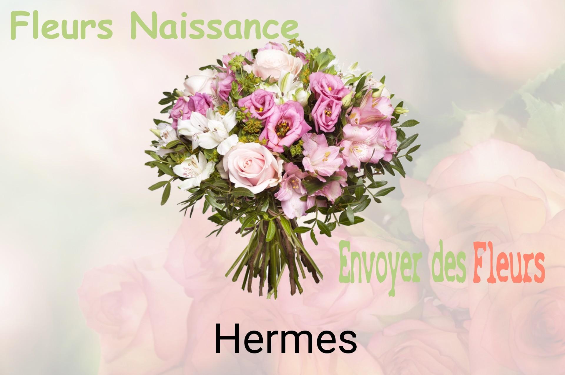 Bouquet de fleurs de naissance livré à Hermes